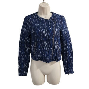 JOIE Blue Akinyi Quilted Crop Jacket Size XXS